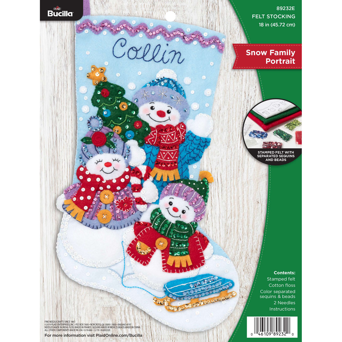 Shop Plaid Bucilla ® Seasonal - Felt - Stocking Kits - Christmas Hugs -  89253E - 89253E