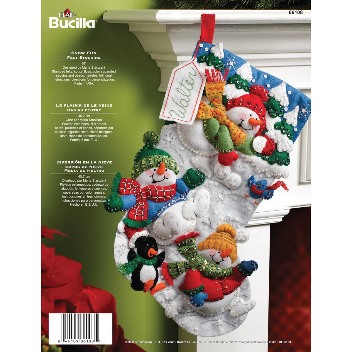 Bucilla Felt Stocking Kit, Teamwork Santa
