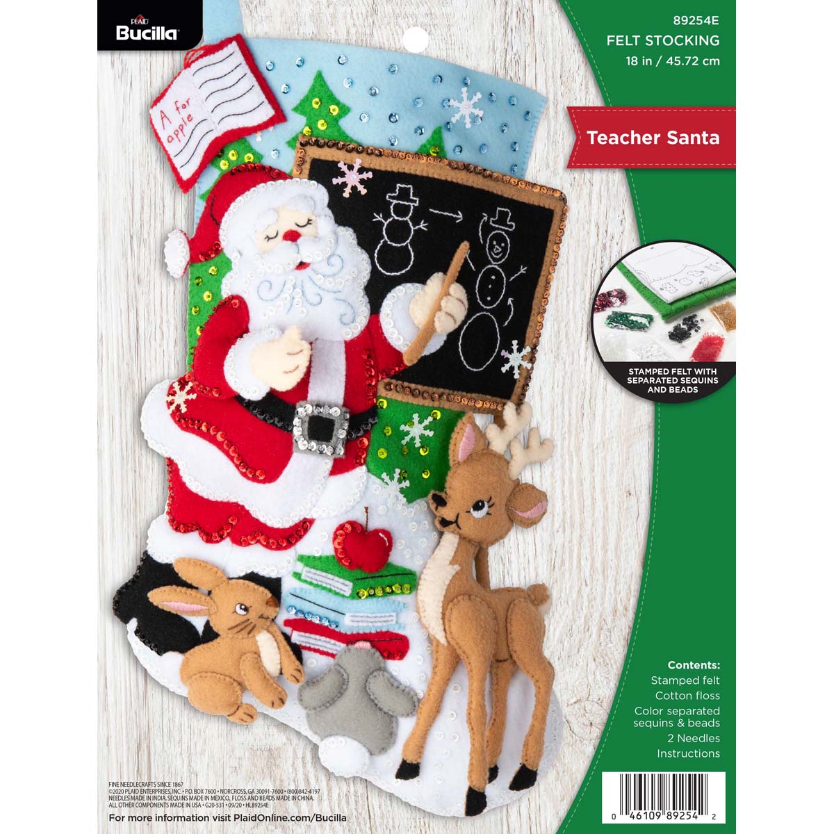 Shop Plaid Bucilla ® Seasonal - Felt - Stocking Kits - Santa Poinsettia -  86142 - 86142