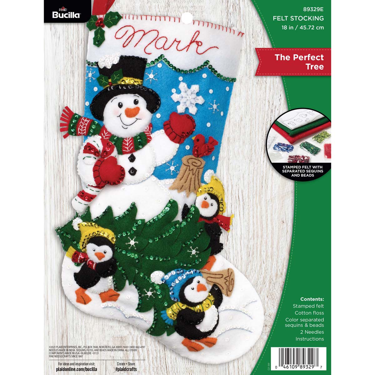 Snow Fun Felt Christmas Stocking Kit - Bucilla Felt Christmas