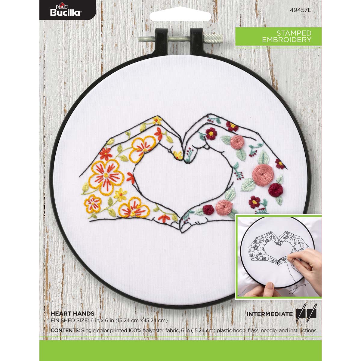 Shop Plaid Bucilla ® Stamped Embroidery - Heart Hands - 49457E