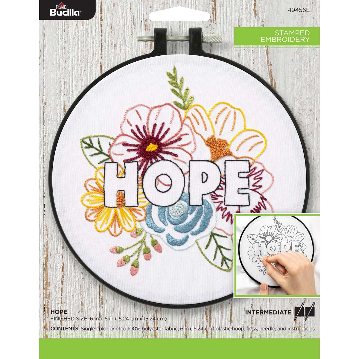 Bucilla Cactus Bloom Stamped Embroidery Kit, 6 in.
