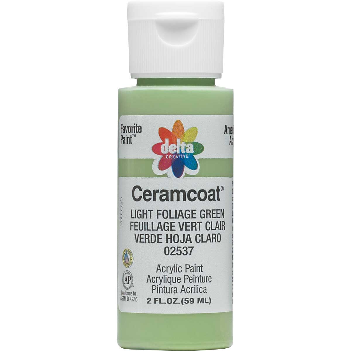 Delta Ceramcoat Acrylic Paint 2oz-Light Foliage Green - Opaque
