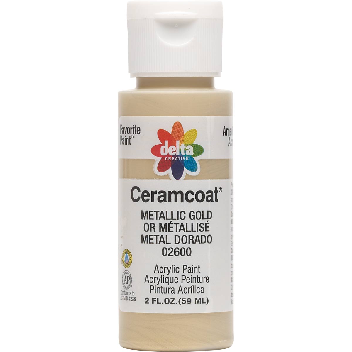 Delta Creative Ceramcoat Acrylic Paint in Assorted Colors 2 Oz, 2505, White  