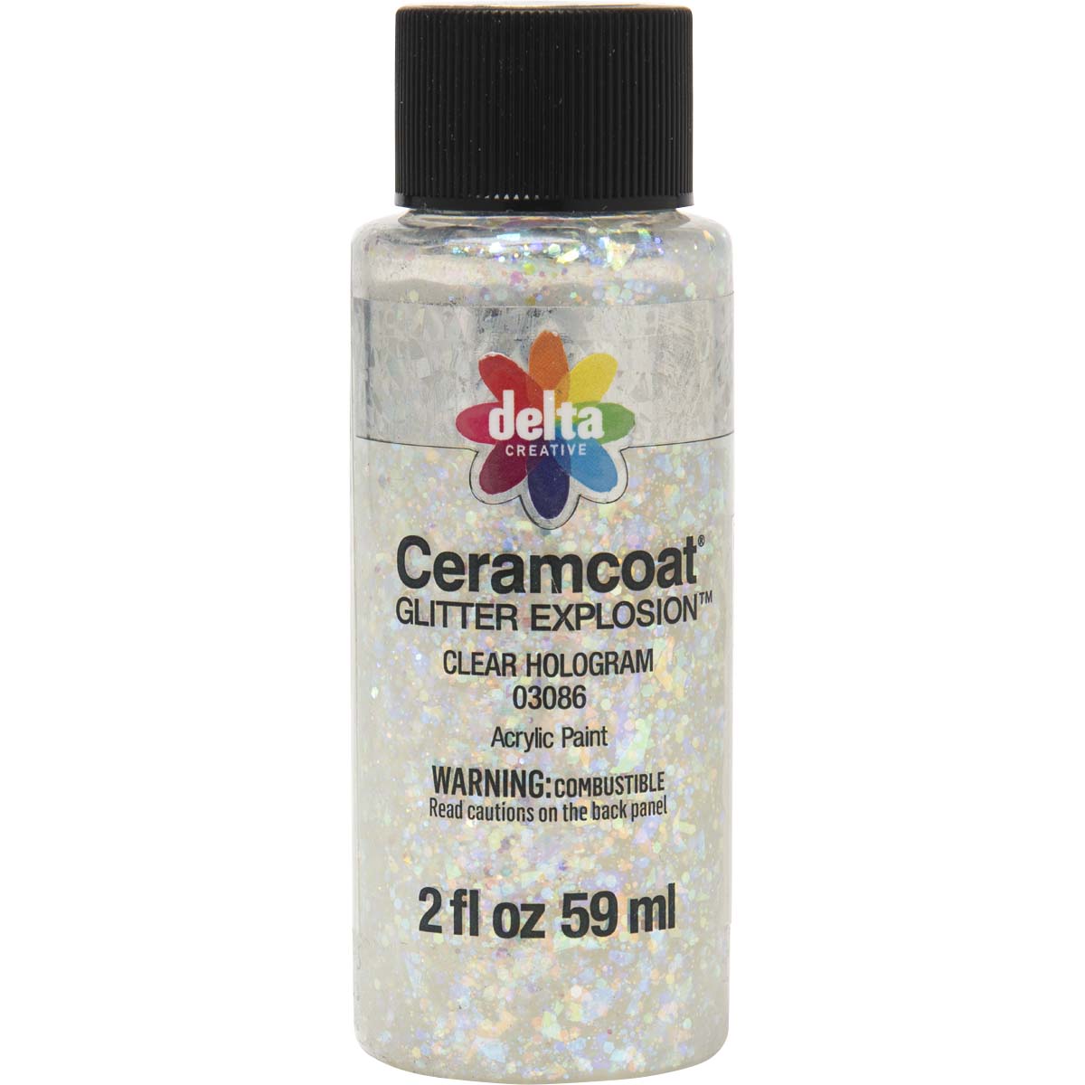 Shop Plaid Delta Ceramcoat ® Glitter Explosion™ Clear Hologram 2 Oz