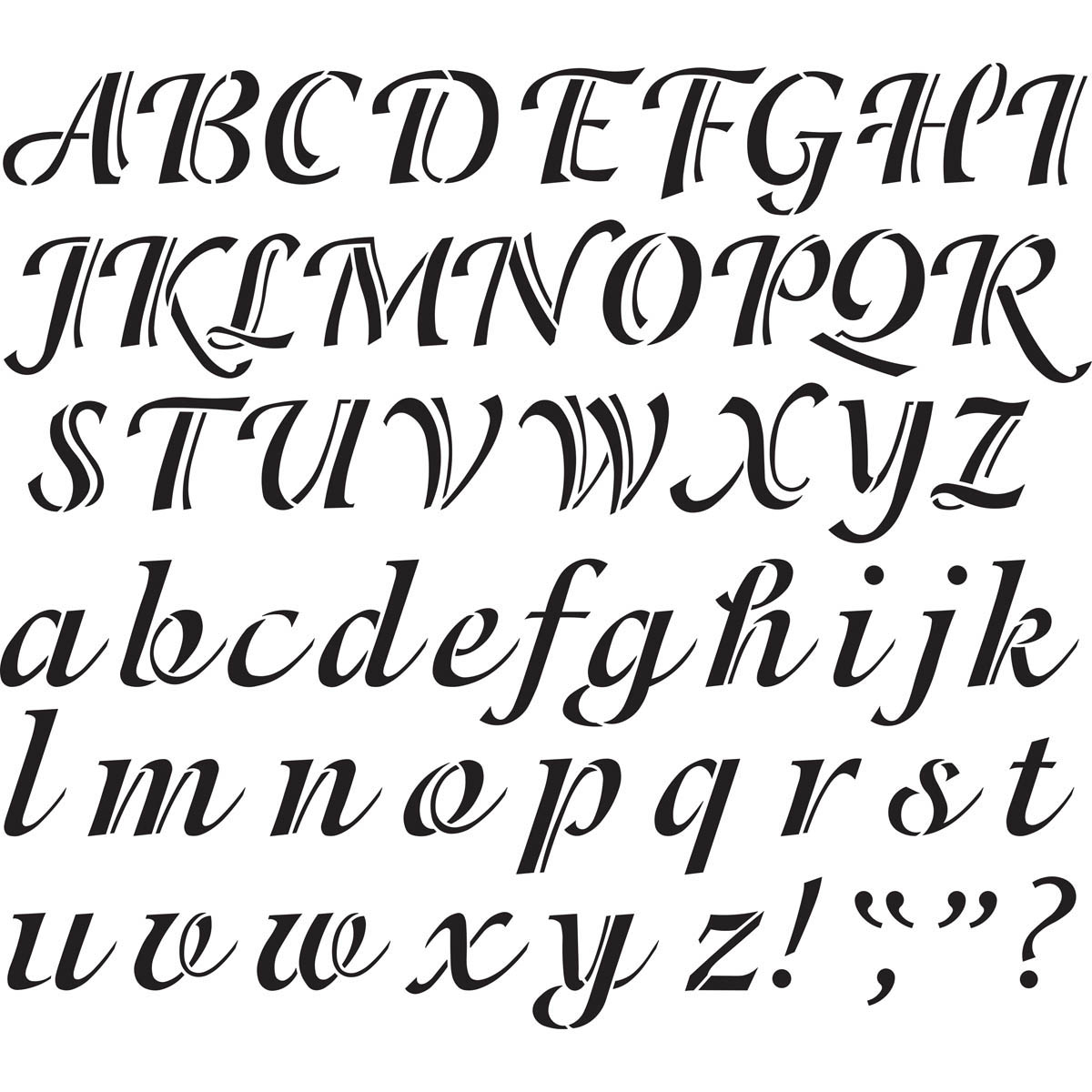 Shop Plaid Delta Stencils Alphabet Calligraphy, 2" Upper & Lower