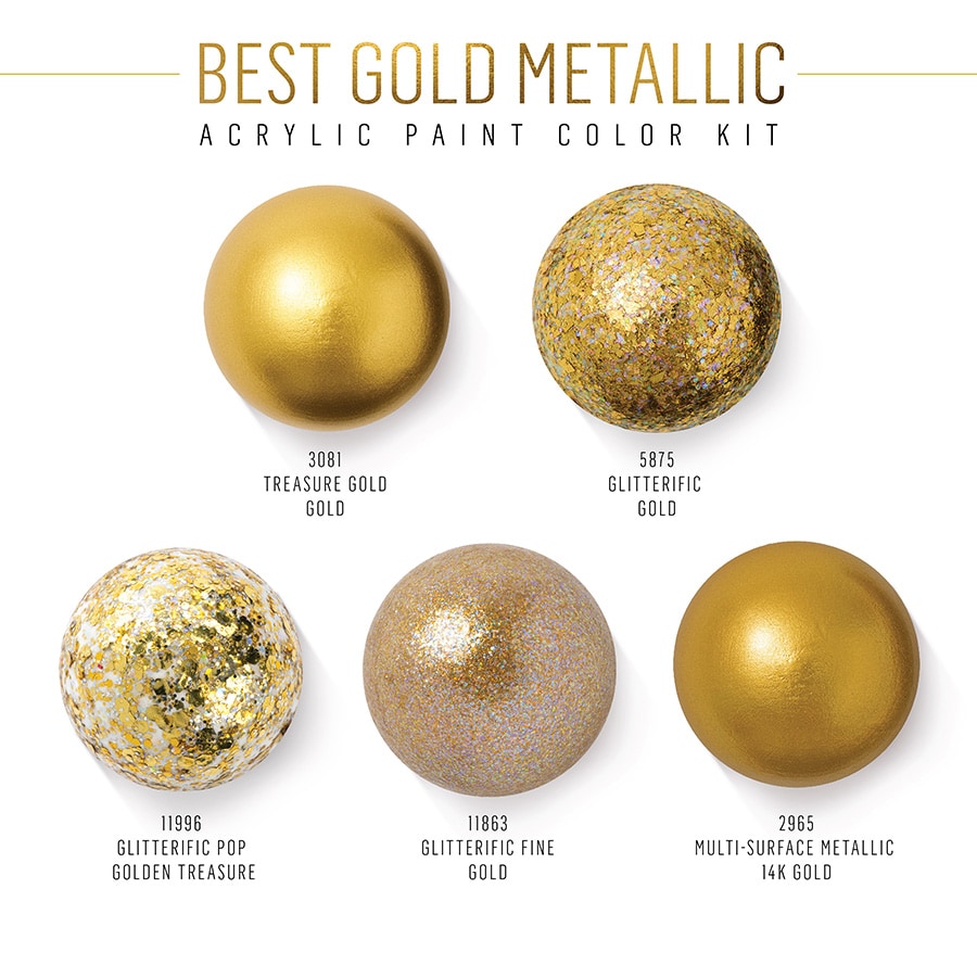 Shop Plaid FolkArt ® Best Gold Metallic Acrylic Paint Color Kit - 96422 -  96422