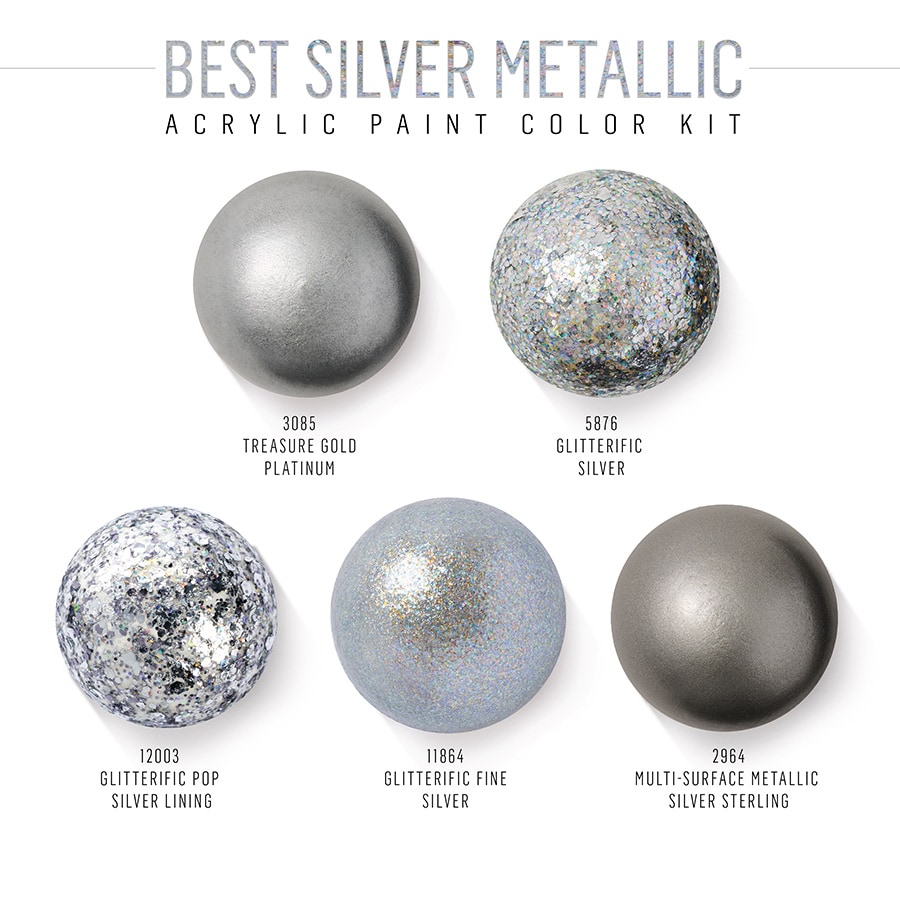 Shop Plaid FolkArt ® Best Silver Metallic Acrylic Color Kit