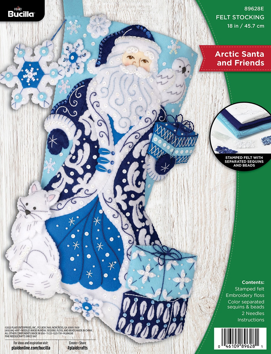Shop Plaid Bucilla ® Seasonal - Felt - Stocking Kits - Arctic Santa and  Friends - 89628E - 89628E