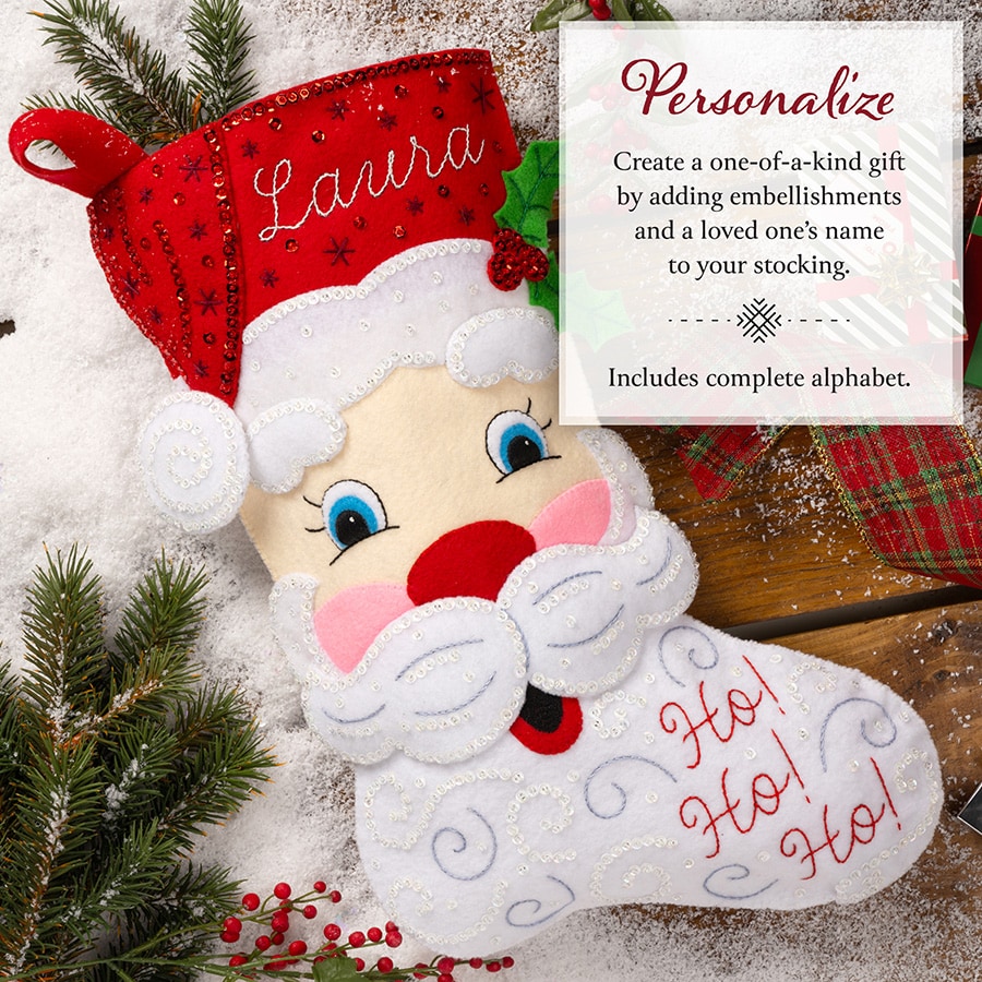 Shop Plaid Bucilla ® Seasonal - Felt - Stocking Kits - Cheerful Santa -  89617E - 89617E