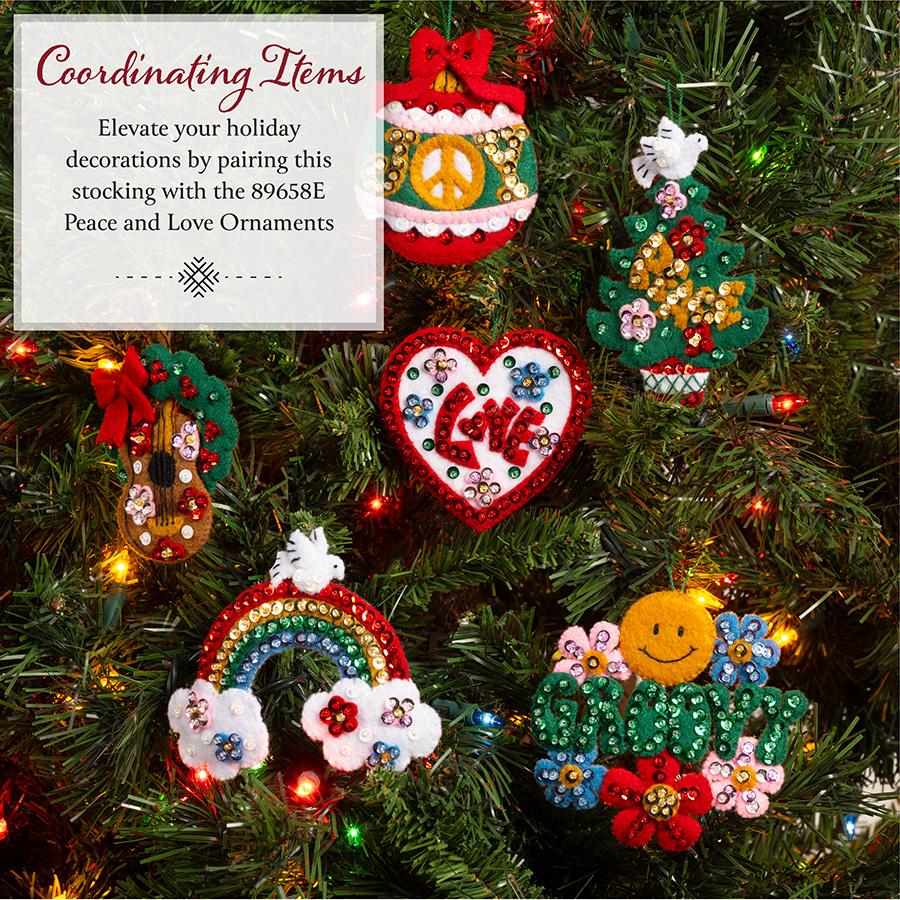 DIY Bucilla Celestial Angel Peace Love Joy Christmas Felt Stocking Kit  84191 – Craft and Treasure Cove