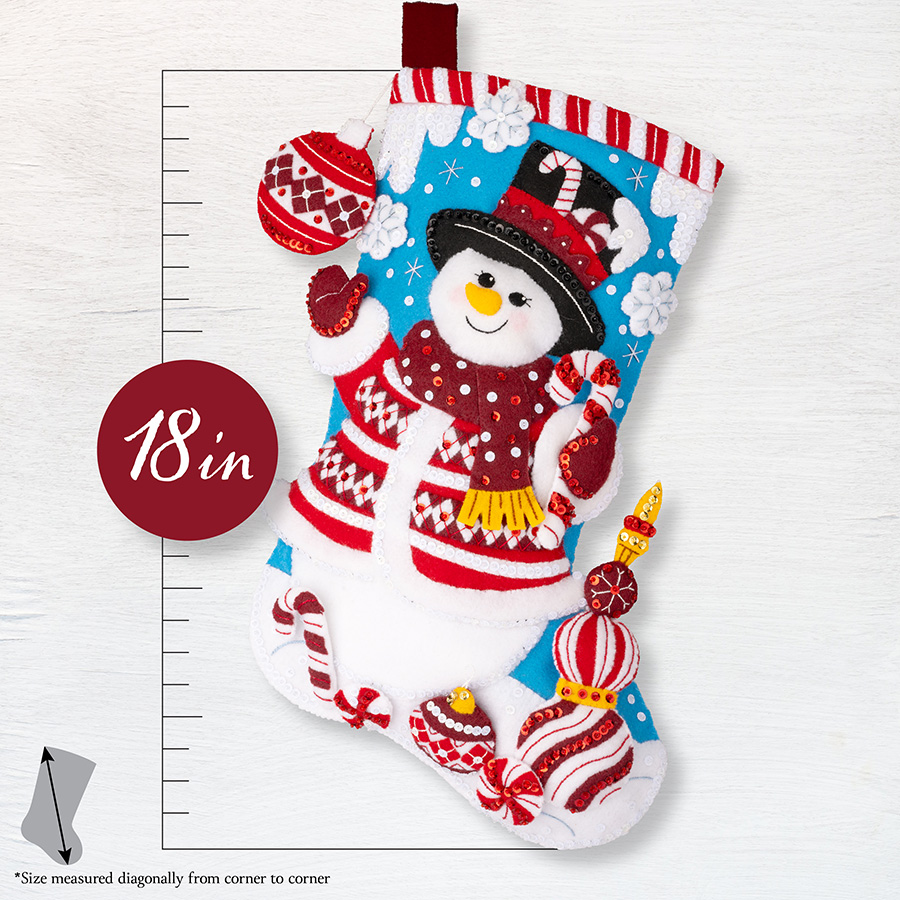 Peppermint Snowman Bucilla Felt Stocking Kit
