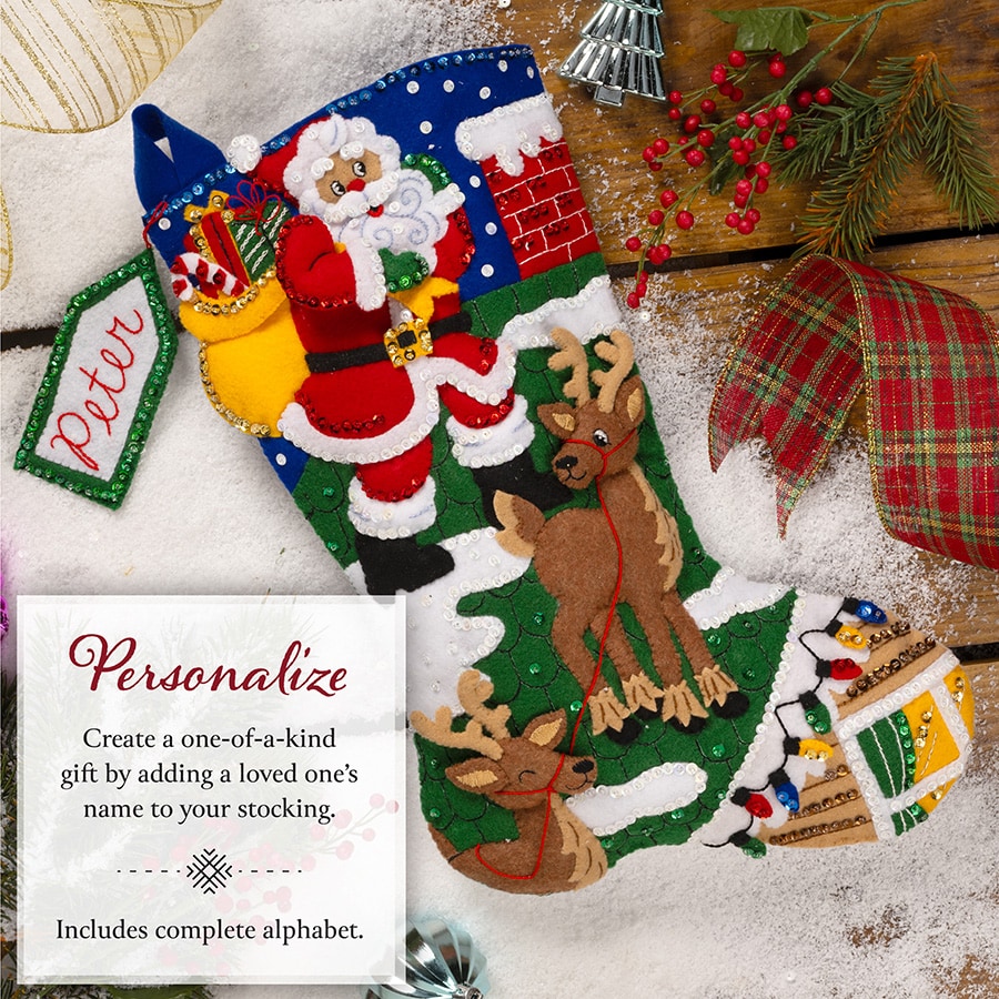 Rooftop Santa Felt stocking kit from Bucilla available at