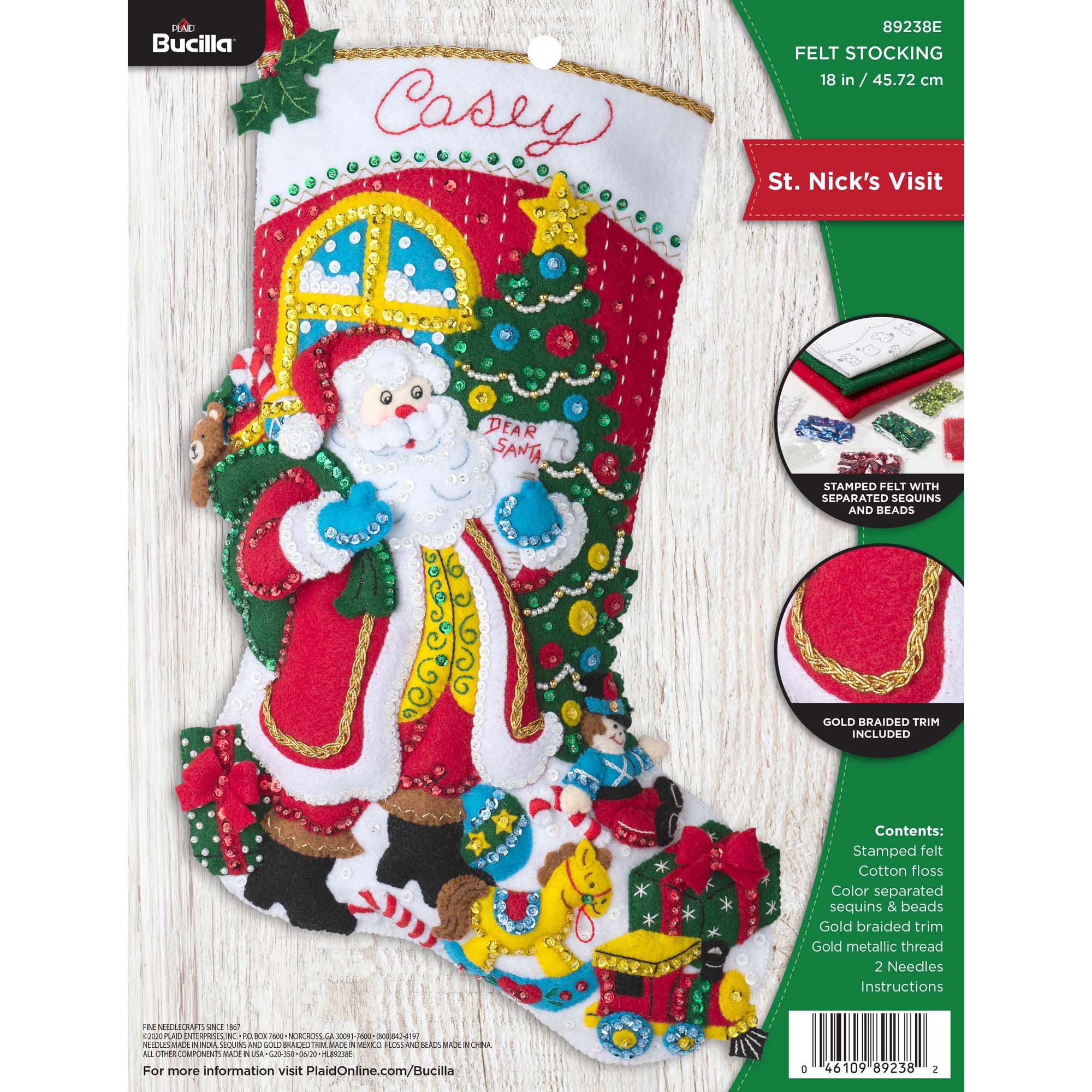 Shop Plaid Bucilla ® Seasonal Felt Stocking Kits St. Nick's Visit