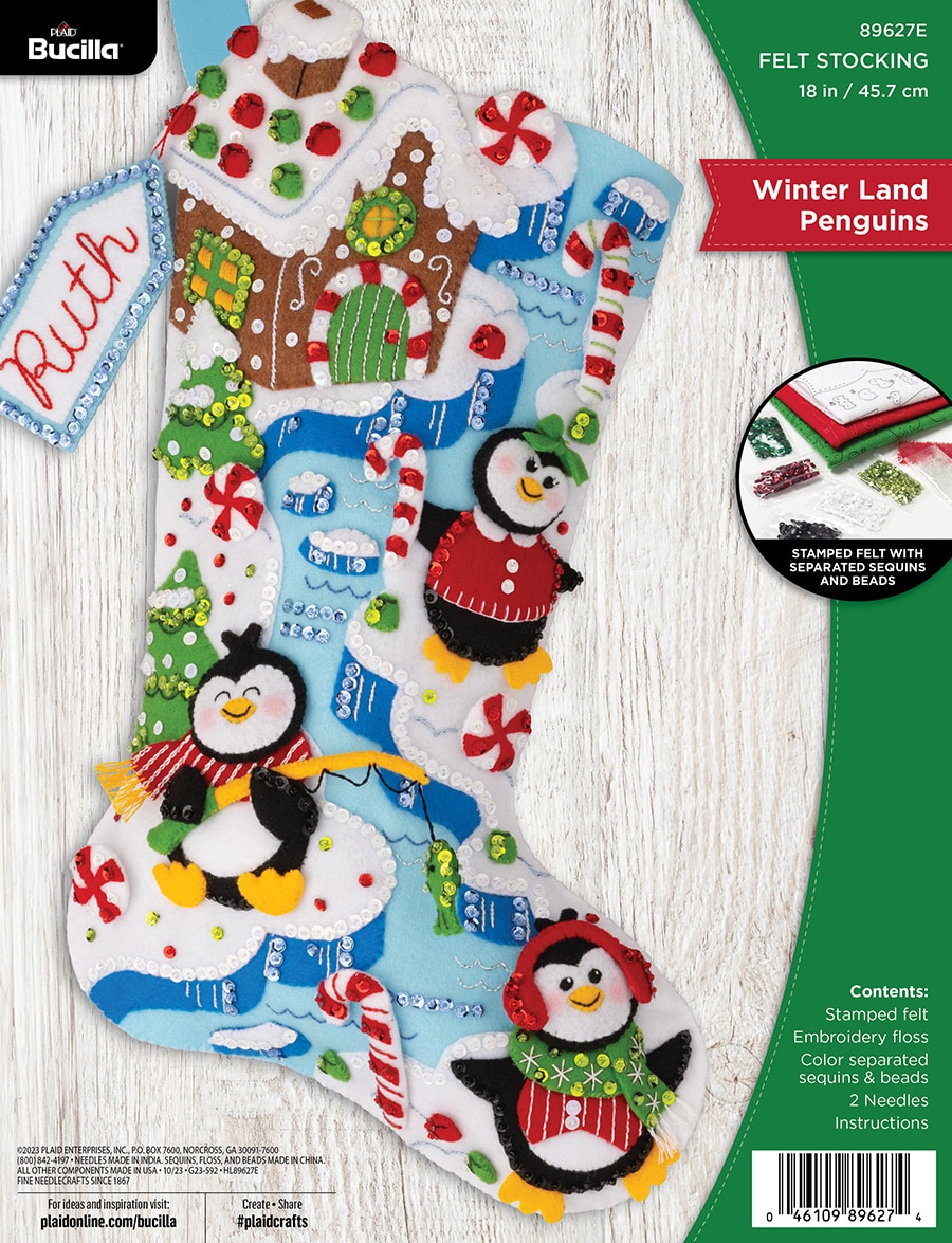 Bucilla - Felt - Stocking Kits - Winter Land Penguins - 89627E
