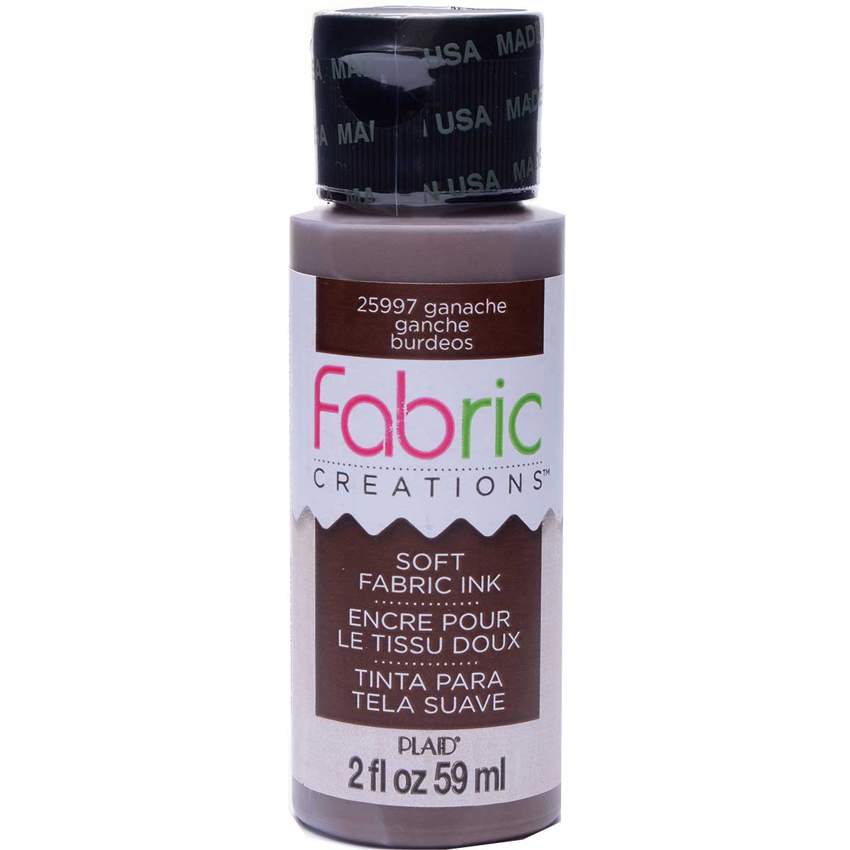 Plaid Fabric Creations Soft Fabric Ink - Metallic Silver, 2 oz