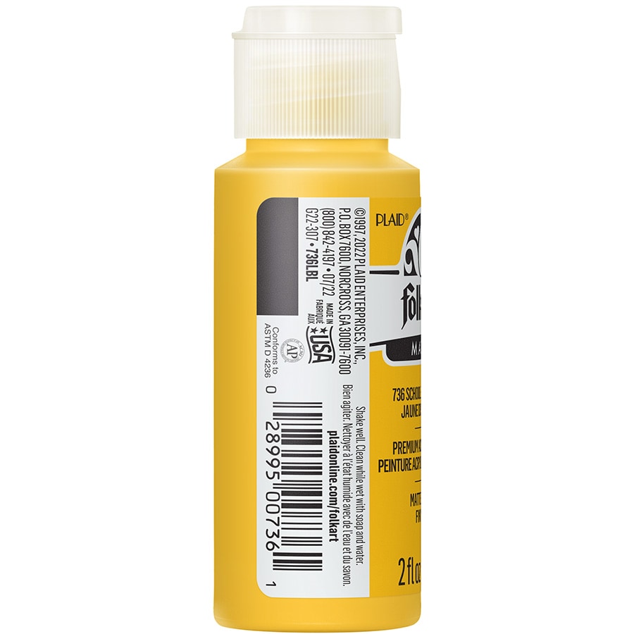 Shop Plaid FolkArt ® Acrylic Colors - School Bus Yellow, 16 oz. - 6366 -  6366
