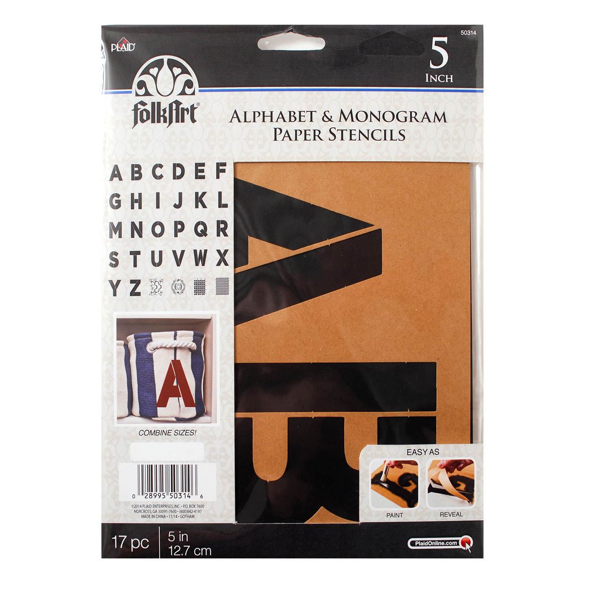 Shop Plaid Folkart ® Alphabet And Monogram Paper Stencils Bold Font 5 50314 50314 Plaid