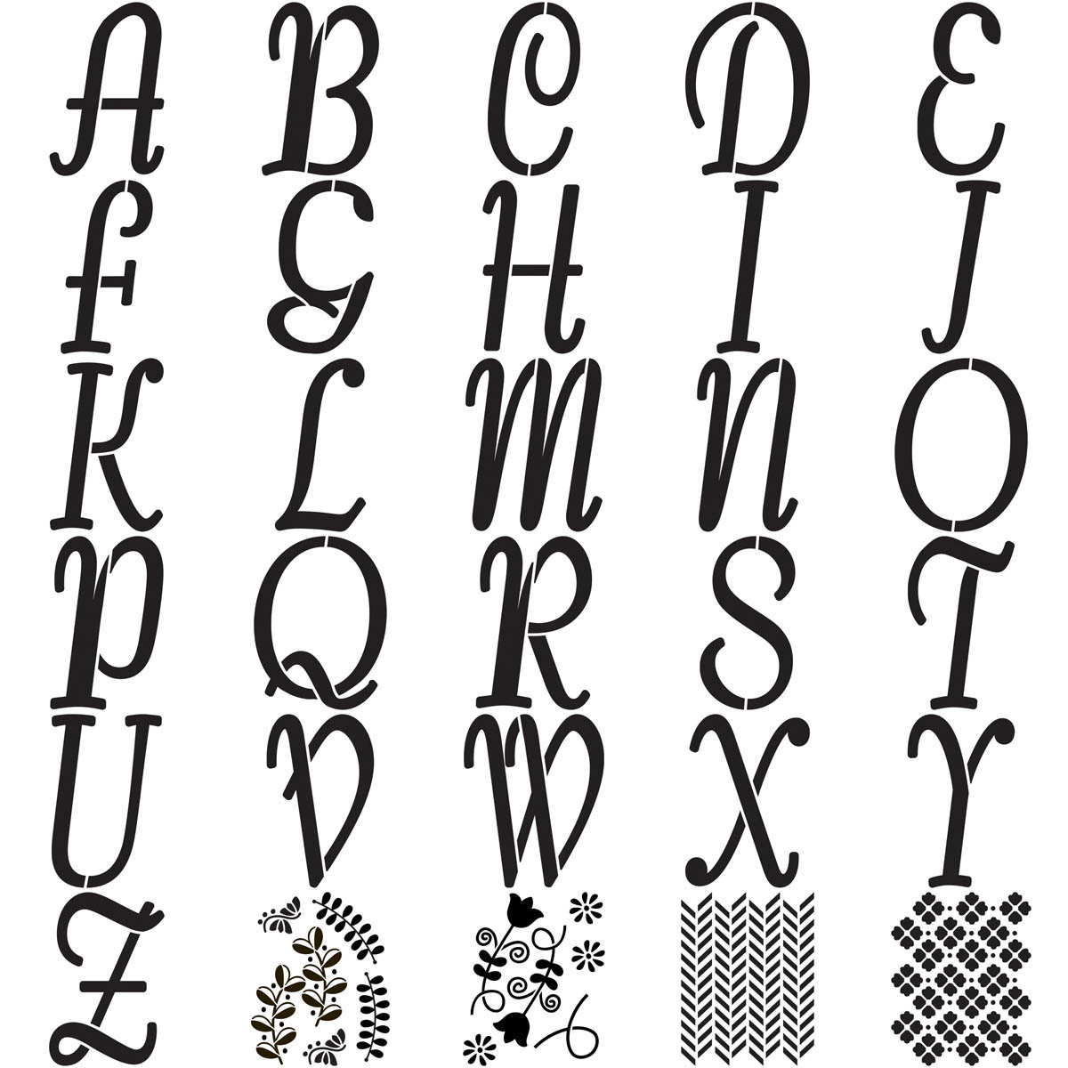 Shop Plaid Folkart ® Alphabet And Monogram Paper Stencils Italic Font 6 50323 50323