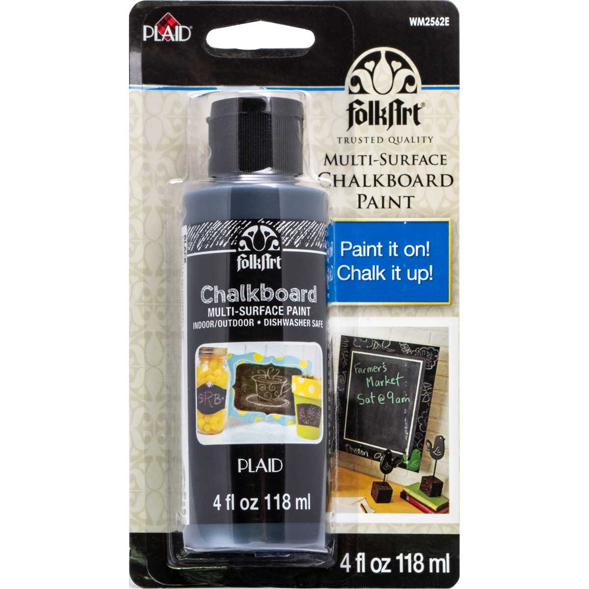 Shop Plaid FolkArt ® Chalkboard Multi-Surface Paint - Black, 4 oz. -  WM2562E - WM2562E