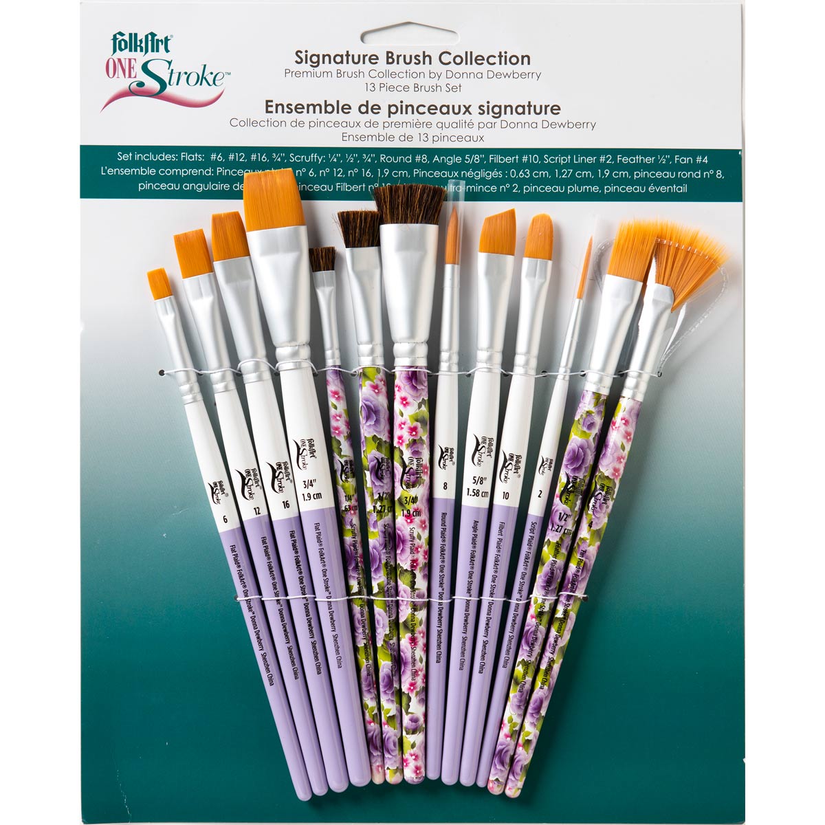 Plaid FolkArt One Stroke Brushes-For Glass & Ceramics Painting Value Pack #4160 