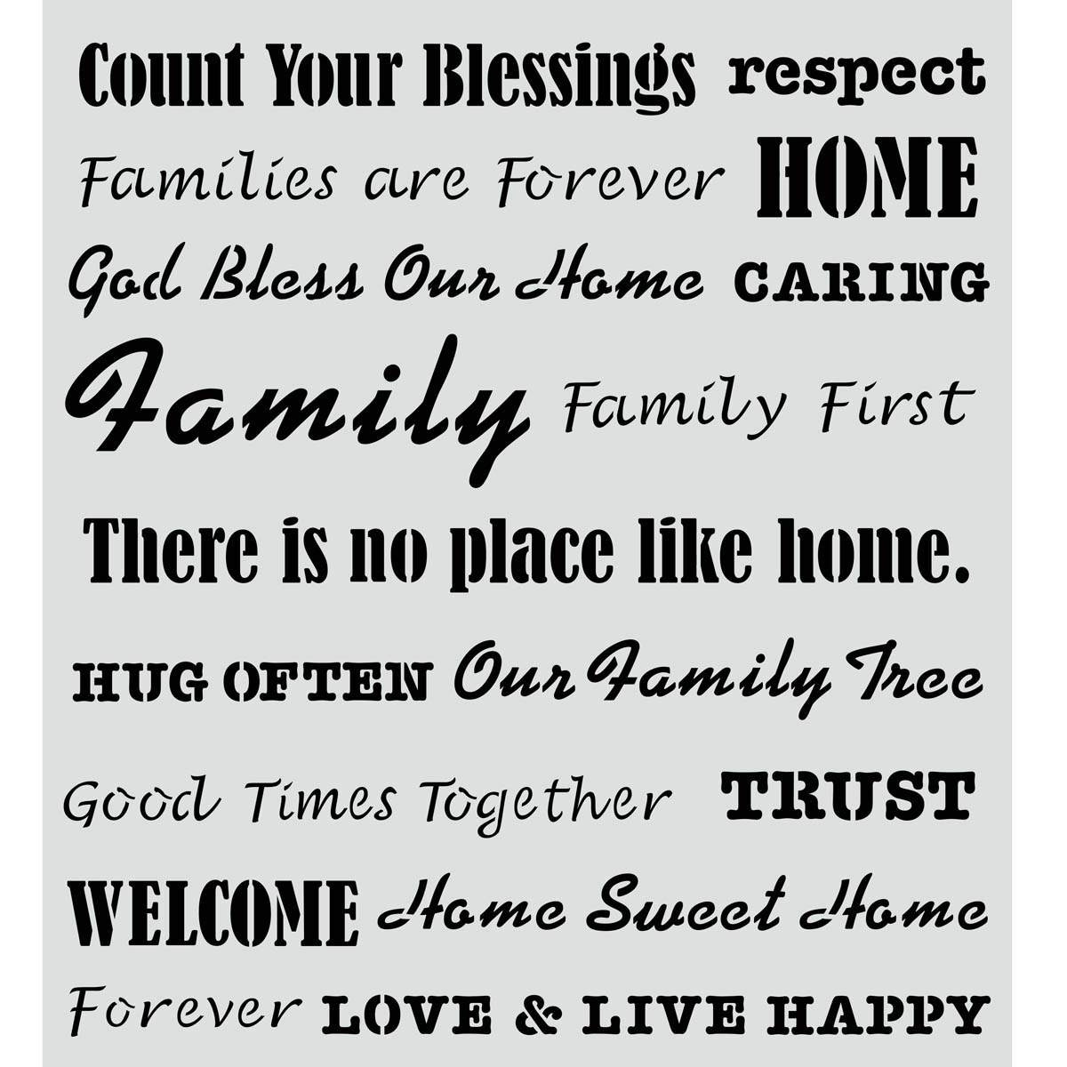Shop Plaid FolkArt ® Painting Stencils - Laser - Words/Phrases - Family ...