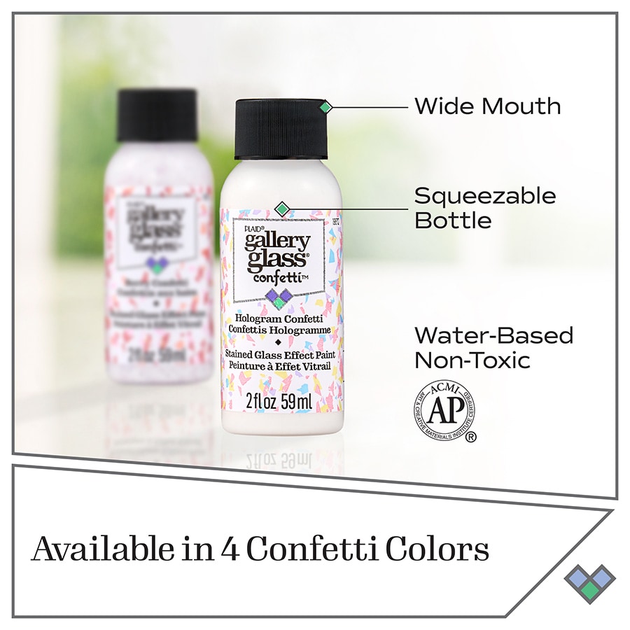 Shop Plaid Gallery Glass ® Stained Glass Confetti Paint - Berry, 2 oz. -  19675 - 19675