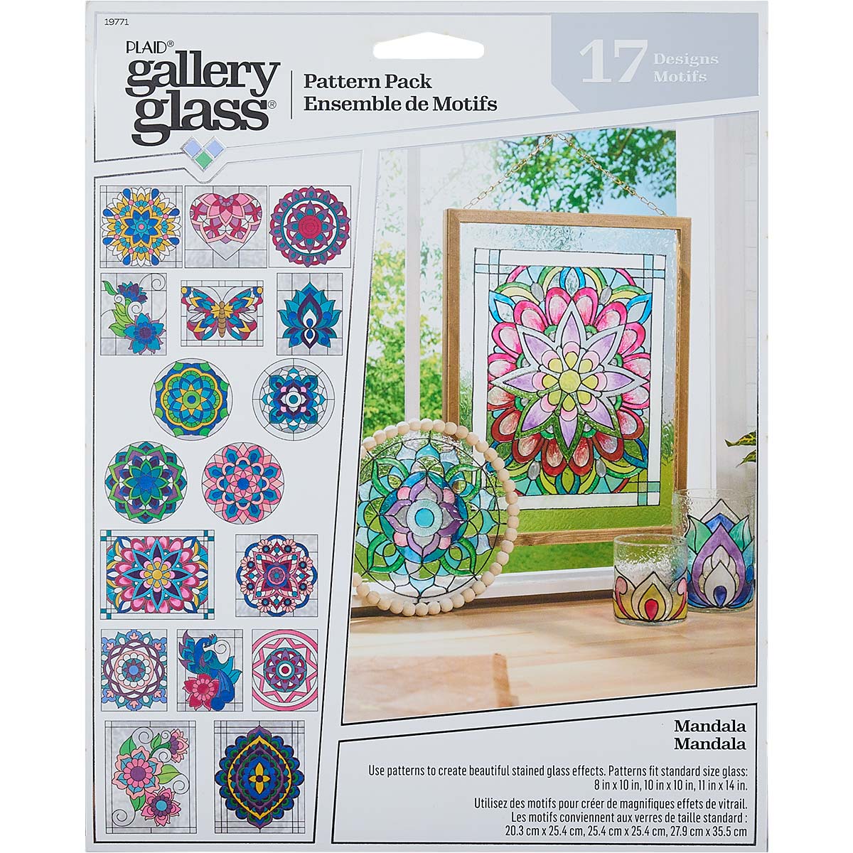 Gallery Glass, Floral 3 Piece Pattern Set Perfect for Stained