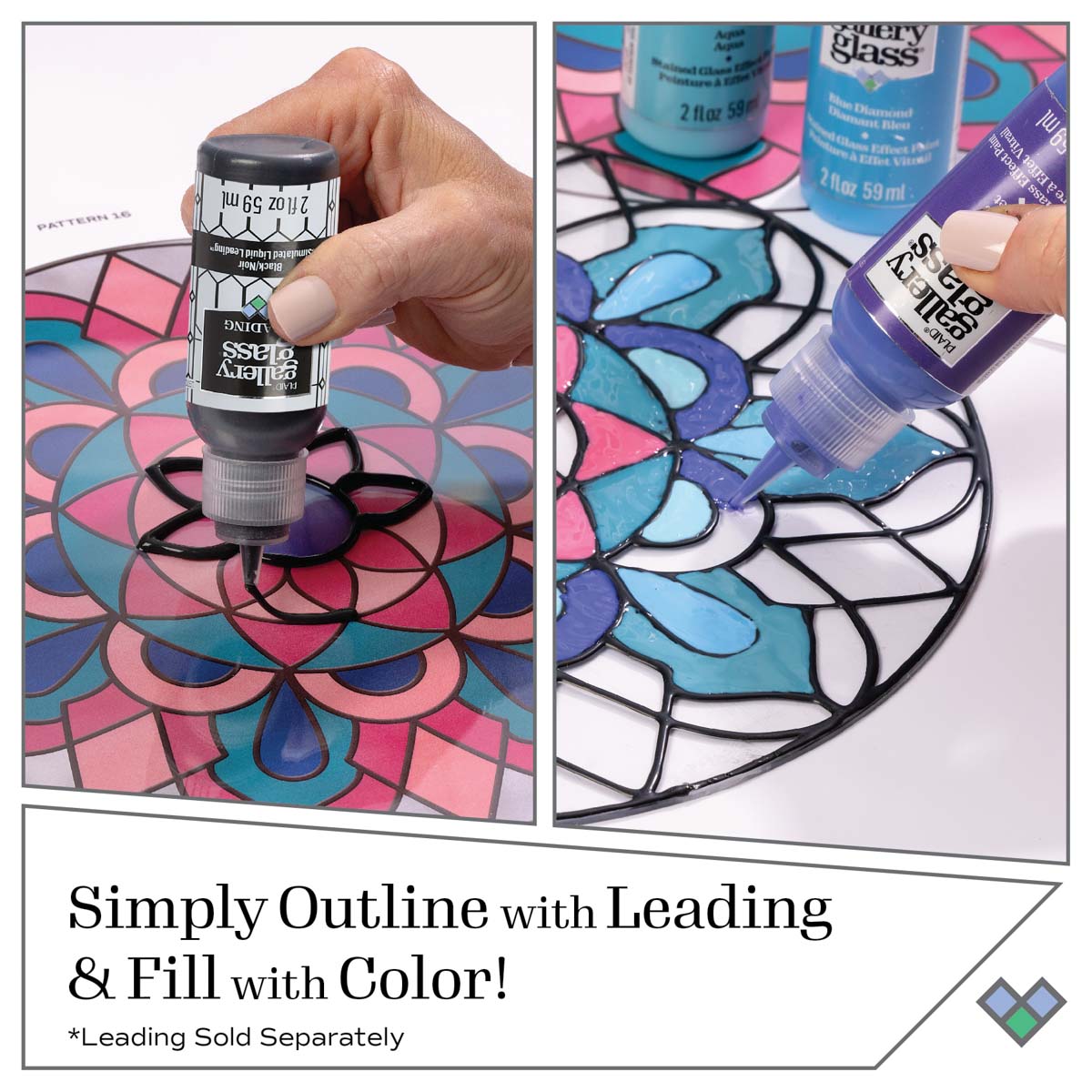Shop Plaid Gallery Glass ® Stained Glass Effect Paint - Bright White, 2 oz.  - 19692 - 19692