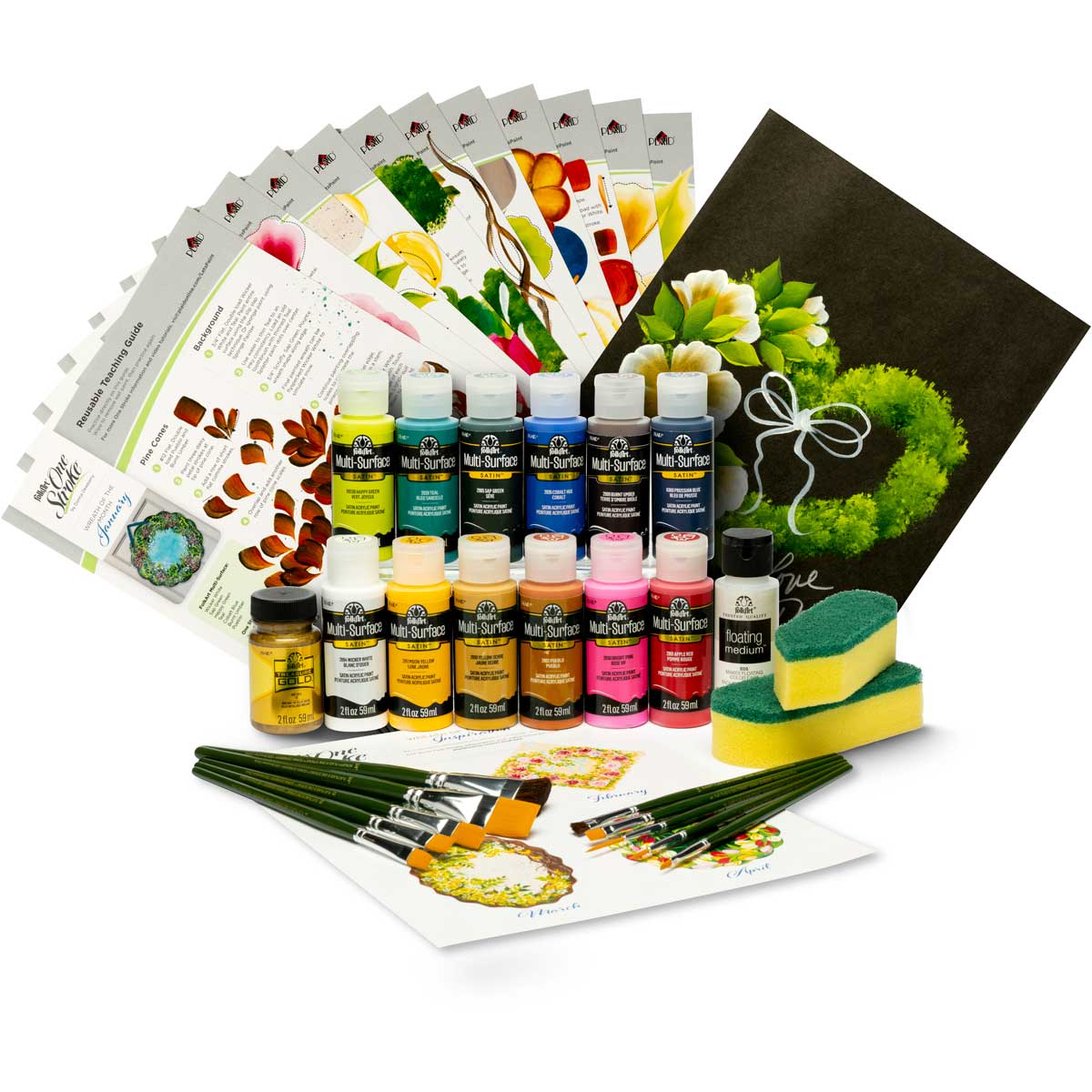 Shop Plaid Let's Paint with FolkArt ® One Stroke™ Kit - Flower of the Month  - 99228 - 99228