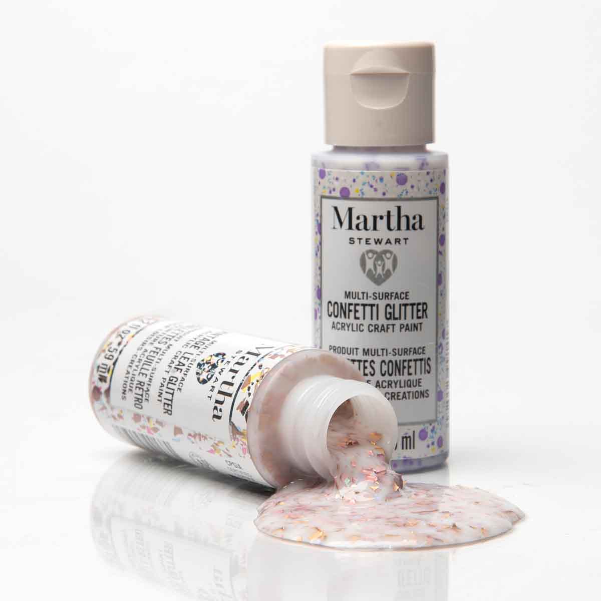 Martha Stewart Crafts Multi-Surface Coarse Glitter Acrylic Paint - Lot of 4