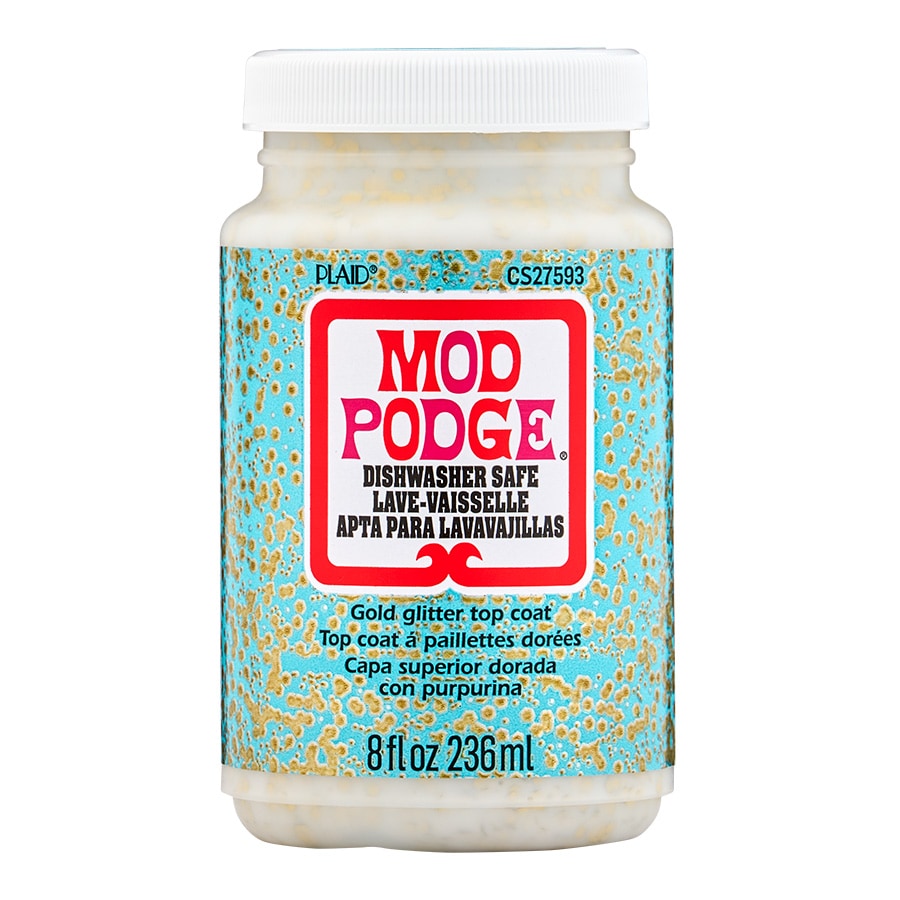 Shop Plaid Mod Podge ® Dishwasher Safe Glitter - Gold, 8 oz. - CS27593 -  CS27593