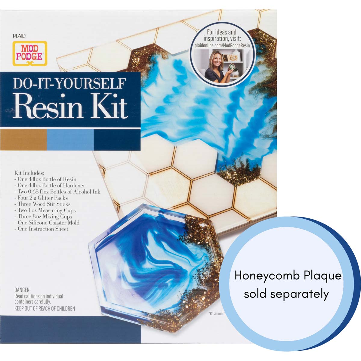 Mod Podge Resin Coaster Kit Blue Resin Craft kit Do it Yourself