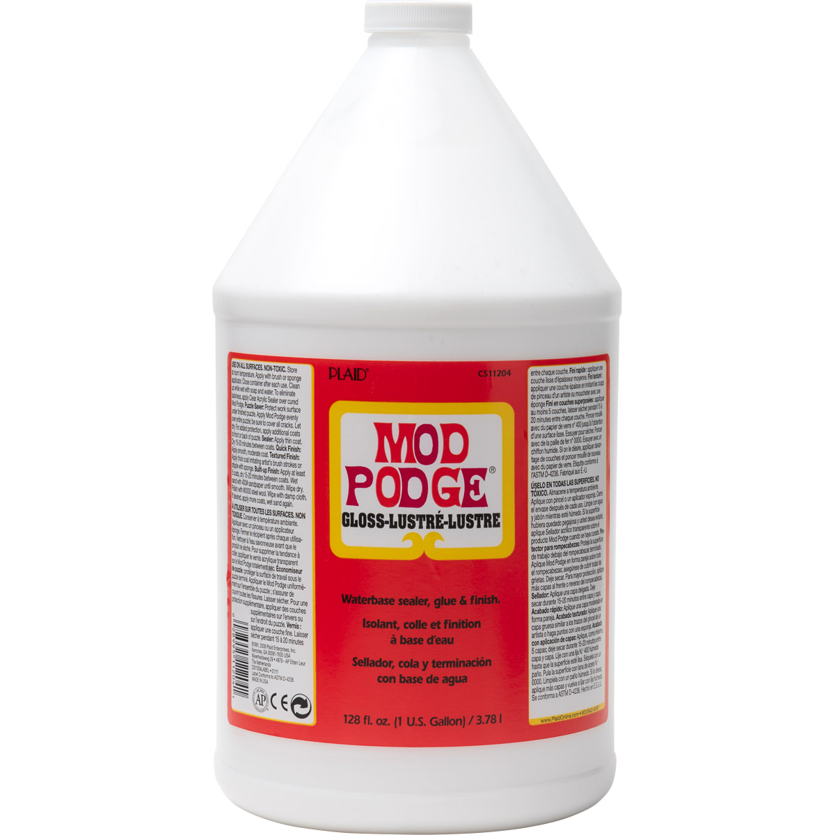 Mod Podge Complete Decoupage Kit-Two 16oz Bottles Waterbase Sealer/Glue  (Matte Gloss Finish) with 4-pk Foam Brush Set, Clear