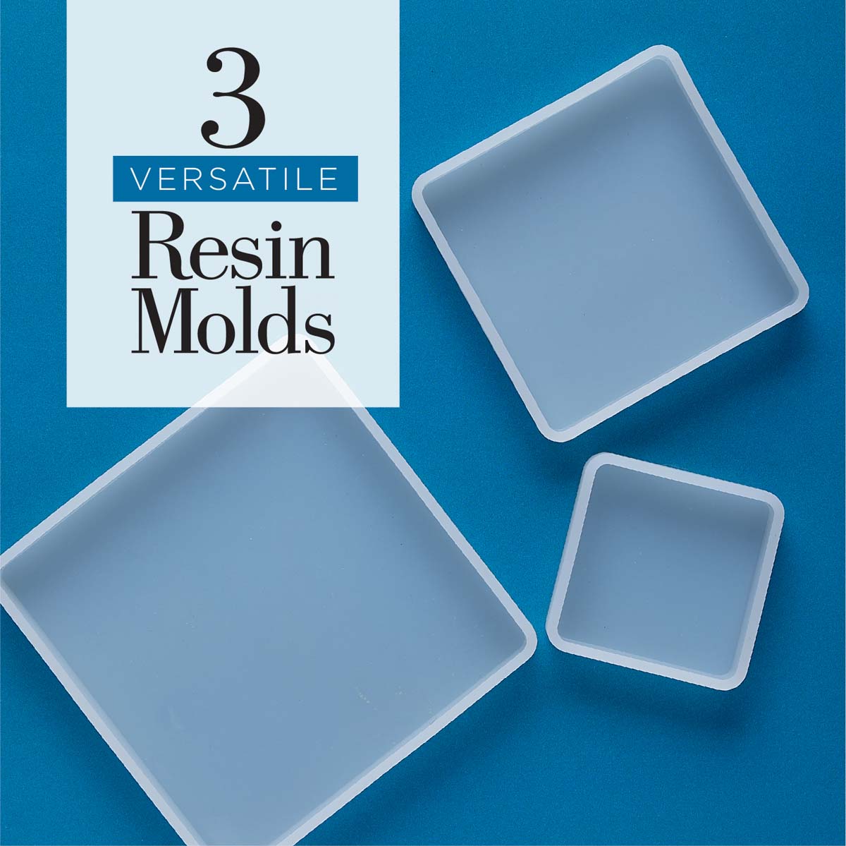 3 Pcs Rectangular Silicone Molds for Resin, Large Resin Mold