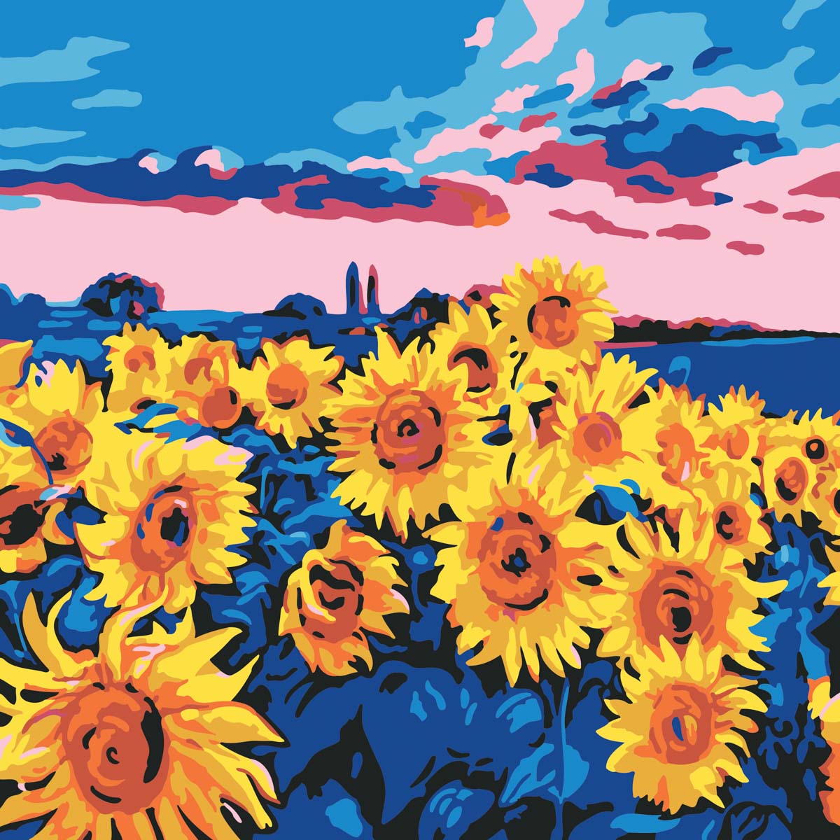Paint by numbers for adults Colourful Meadow Flowers - Paint by