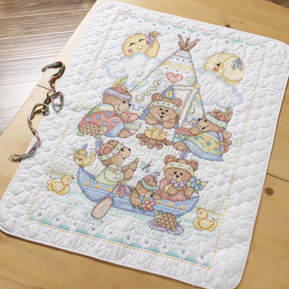 Eeyore and Butterflies Baby Quilt Stamped Cross Stitch Kit ...