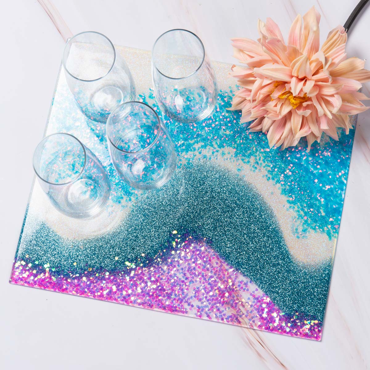 Glitter Poured Tray - Project