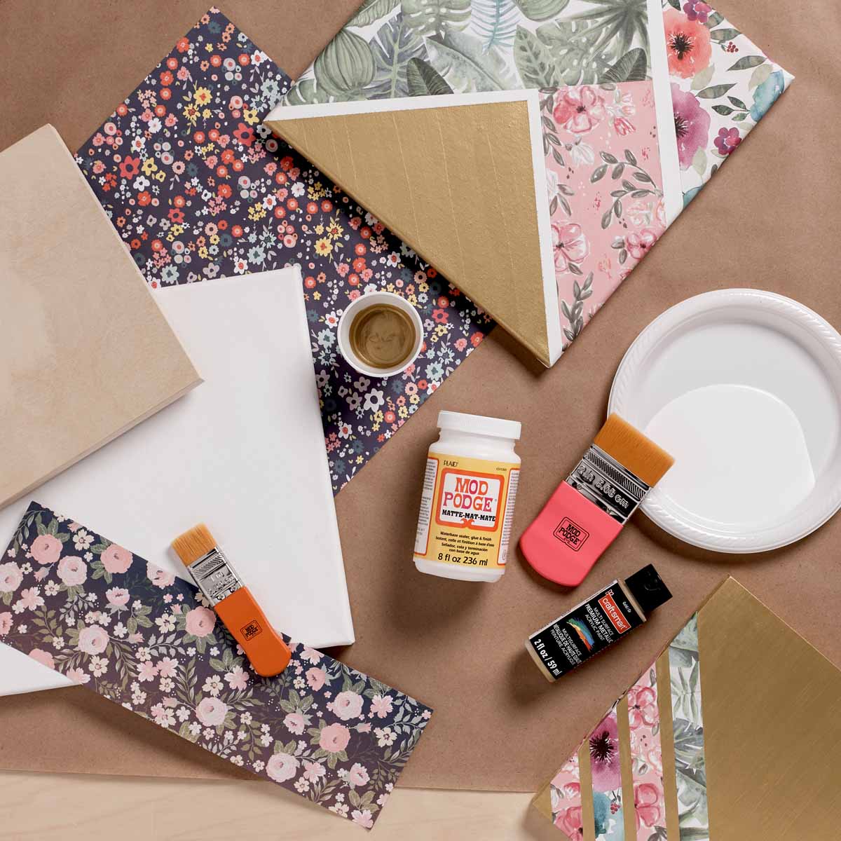 Mod Podge Canvas and Paper Gallery Wall Project Plaid