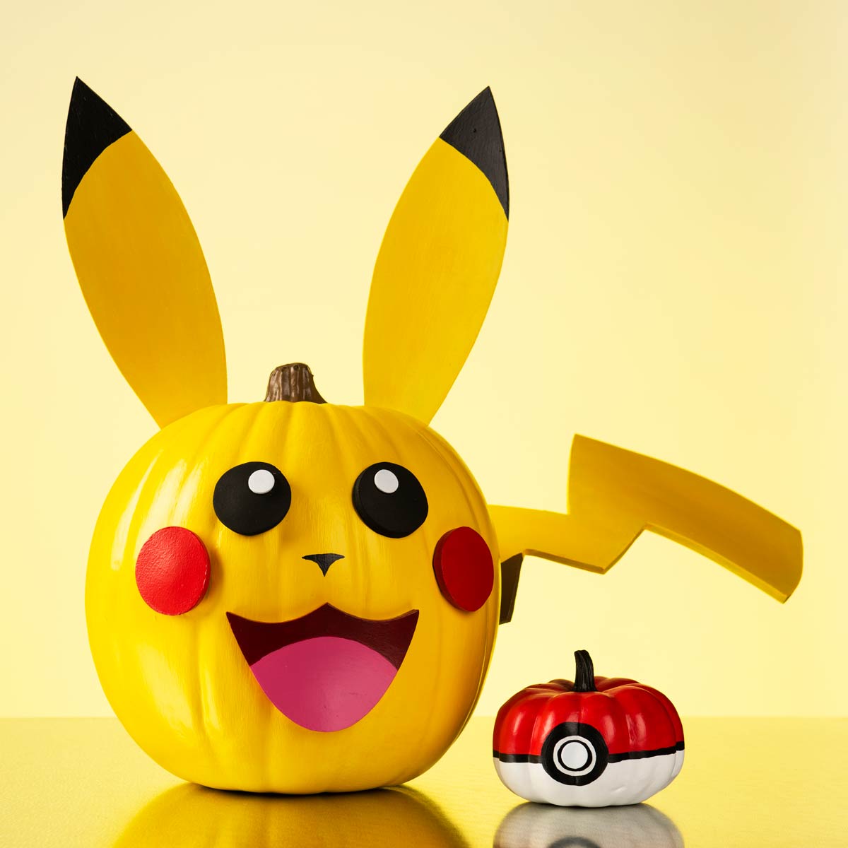 Pikachu and Poke Ball Pumpkin - Project | Plaid Online