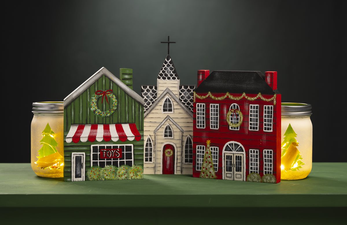 CHRISTMAS VILLAGE HOUSES  HOW TO PAINT A CHRISTMAS VILLAGE HOUSE 
