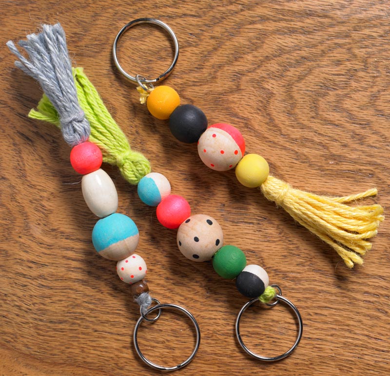 Craft Ideas For Kids Wooden Bead Keychains Project Plaid - Diy Wood Bead Keychain