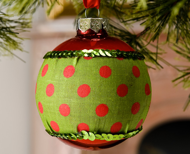 Green and Red Polka Dot Sparkle Ornament - Project | Plaid Online