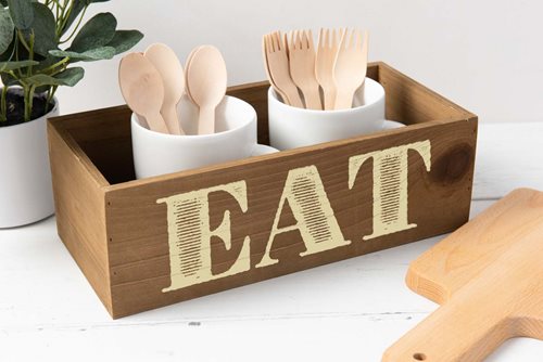 "Eat" Stenciled Table Decor