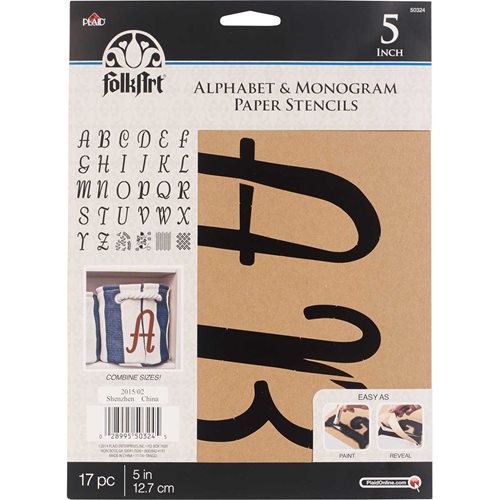 FolkArt ® Alphabet & Monogram Paper Stencils - Italic Font, 5" - 50324