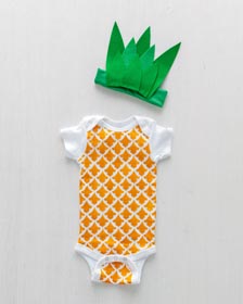 DIY Baby Halloween Costume - Stenciled Pineapple