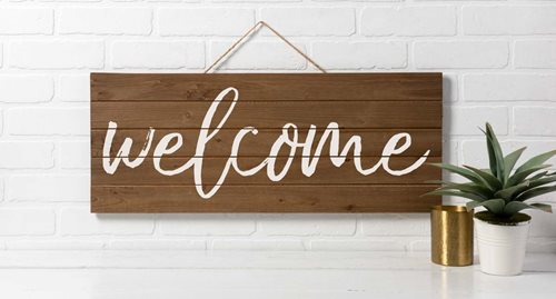 Stenciled "Welcome" Sign DIY