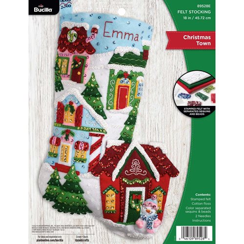 Bucilla ® Seasonal - Felt - Stocking Kits - Christmas Town - 89528E