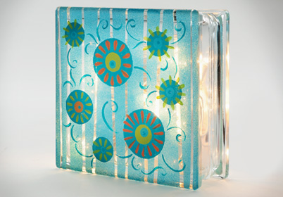 Summer Sun Spot Glass Block