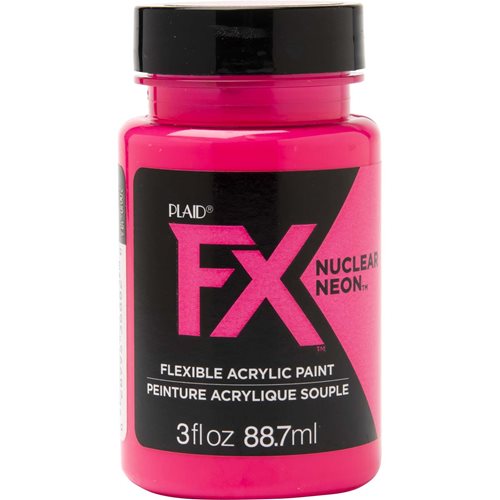 PlaidFX Nuclear Neon Flexible Acrylic Paint - Killer Pink, 3 oz. - 36882